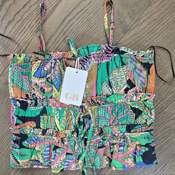 Gianni Bini NWT Colorful Tropical Print Top size M - Picture 2 of 2